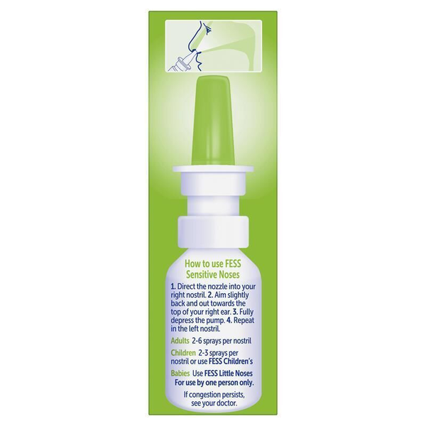 3X Fess Sensitive Noses Seawater Nasal Spray 30ml
