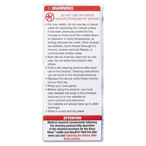 NeilMed Sinus Rinse Starter Kit Bottle + 10 Premixed Sachets