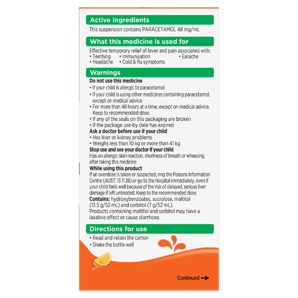 Panadol Children 5 - 12 Years Orange 200ml Suspension