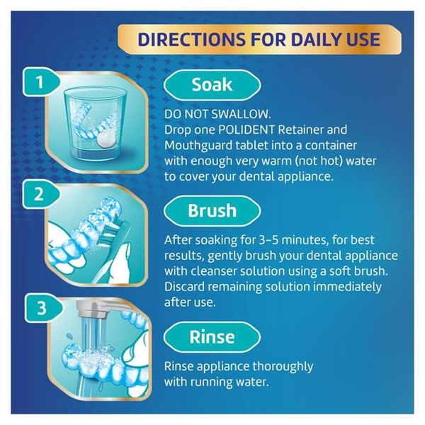 Polident Retainer and Mouthguard Daily Cleanser 36 Tablets