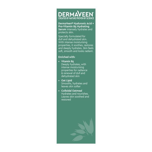 DermaVeen Hyaluronic Acid + Pro Vitamin B5 Hydrating Serum 30ml