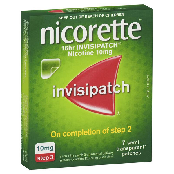 Nicorette 16hr Invisipatch Step 3 (10mg/16hr) 7 Semi Transparent Patches