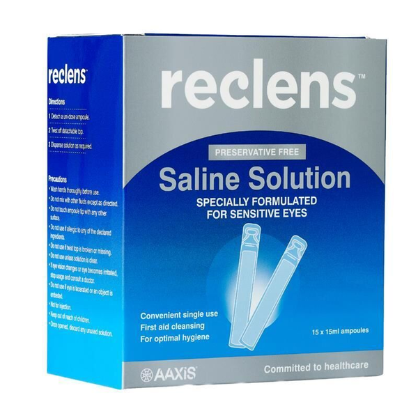 Reclens Saline Solution Ampoules 15 X 15ml 