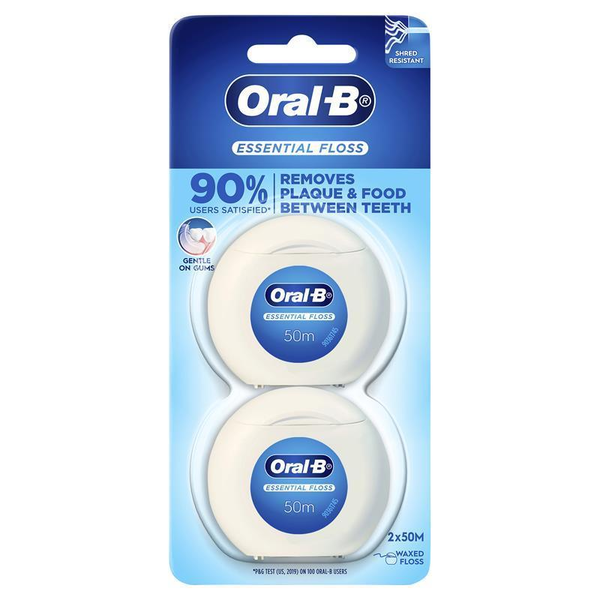 Oral B Essential Floss Waxed 2x50m