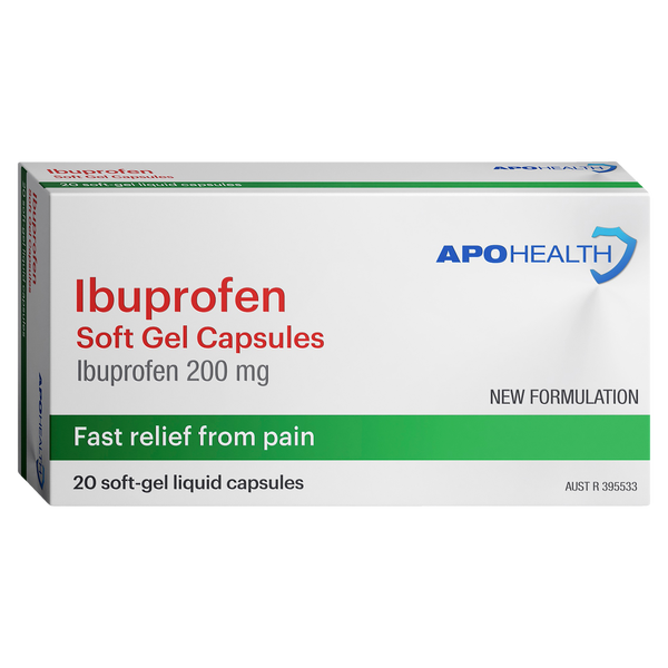 APH Ibuprofen 200mg 20 Soft Gel Capsules