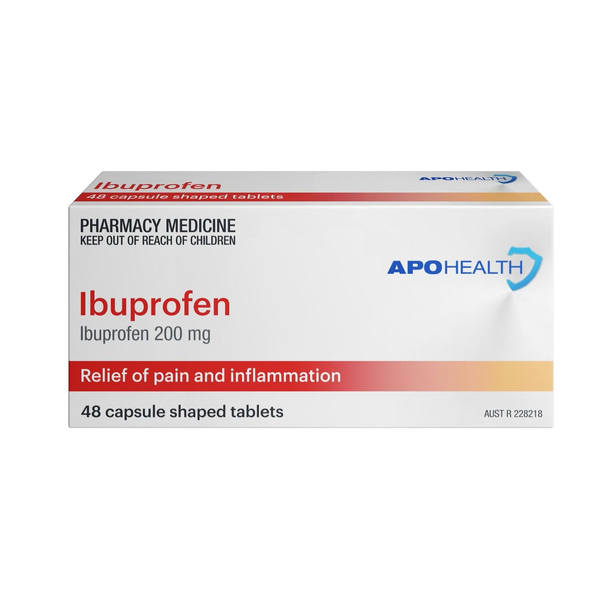 APH Ibuprofen 200mg 48 Capsule shaped Tablets