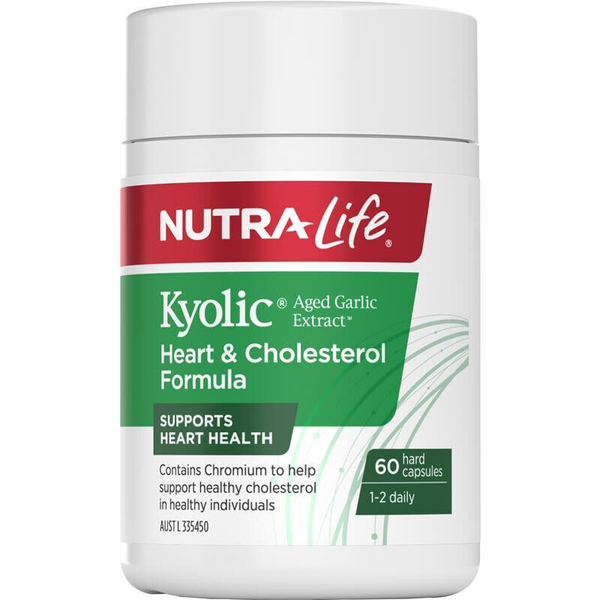 Nutra Life Kyolic Aged Garlic Extract Heart &amp; Cholesterol Formula 60 Capsules