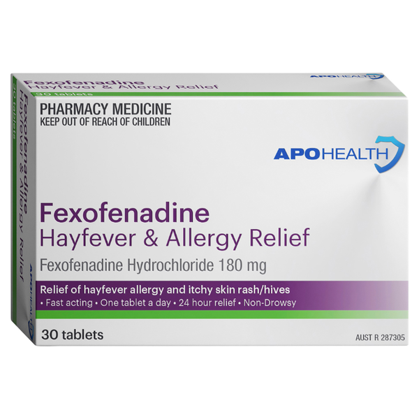 APH Fexofenadine 180 Hayfever &amp; Allergy Relief 30 Tablets Same as Telfast