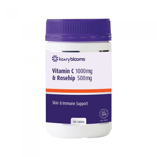 Henry Blooms Vitamin C 1000mg &amp; Rosehip 500mg 180 Tablets
