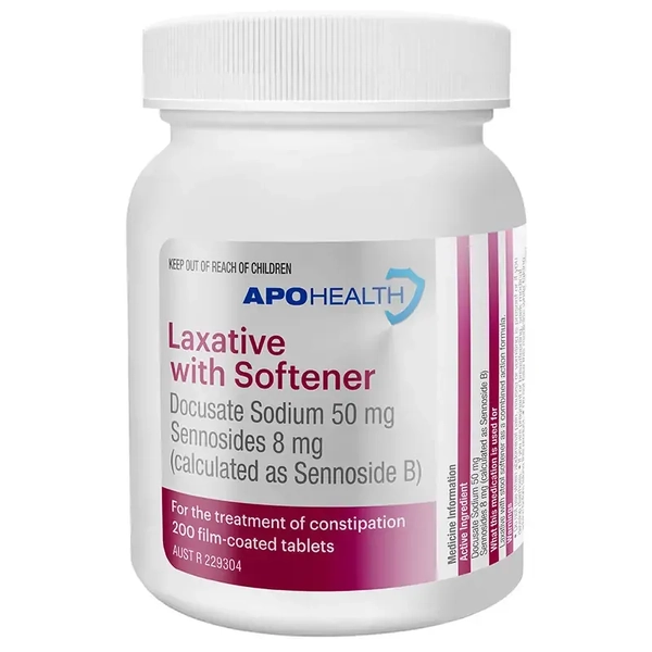 APH Laxative With Softener 200 Tablets Same as Coloxyl with Senna