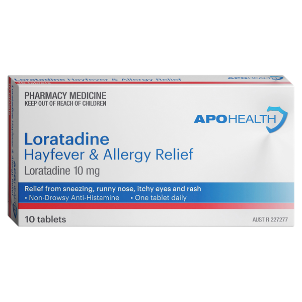 APH Loratadine 10mg Hayfever &amp; Allergy Relief 10 Tablets Same as Claratyne