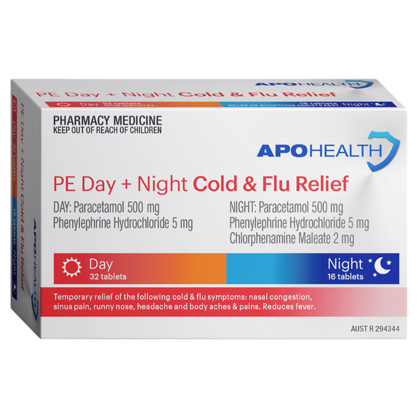 APH PE Day + Night Cold &amp; Flu Relief 48 Tablets Same as Codral PE