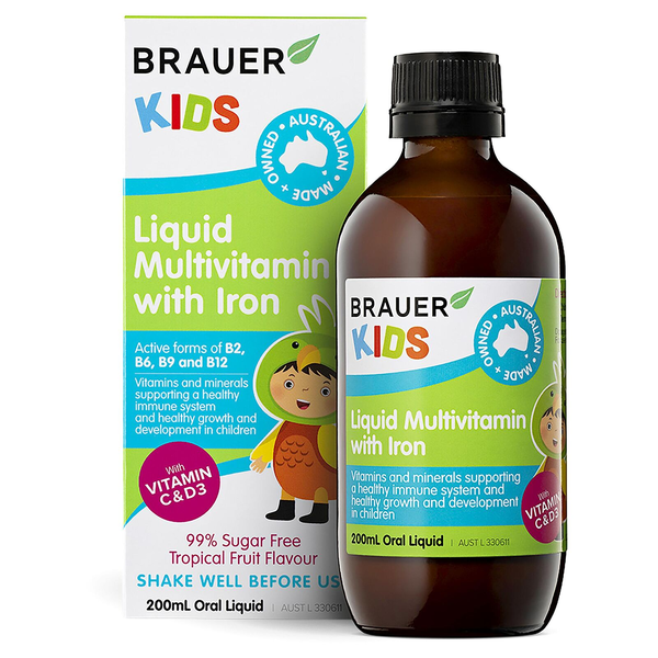 Brauer Kids Liquid Multivitamin With Iron 200ml
