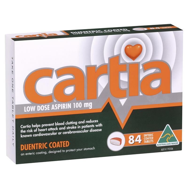 Cartia 100mg 84 Tablets