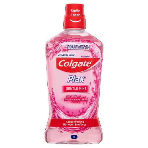 Colgate Plax Gentle Mint Alcohol Free Mouthwash 1L