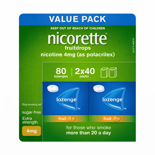 Nicorette Fruitdrops Lozenge Fruit Extra Strength 4mg 4 x 20 (80) Lozenges