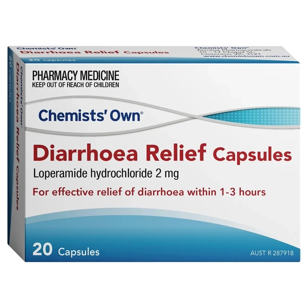 Chemists' Own Diarrhoea Relief 20 Capsules Same as Imodium