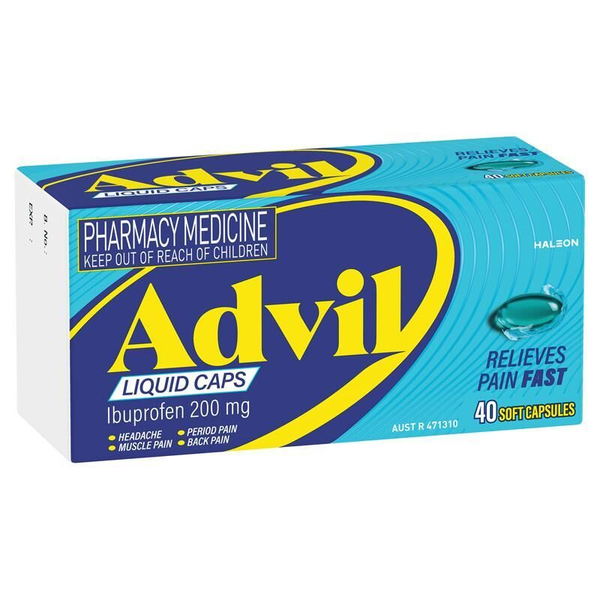 Advil Liquid Caps 200mg 40 Capsules