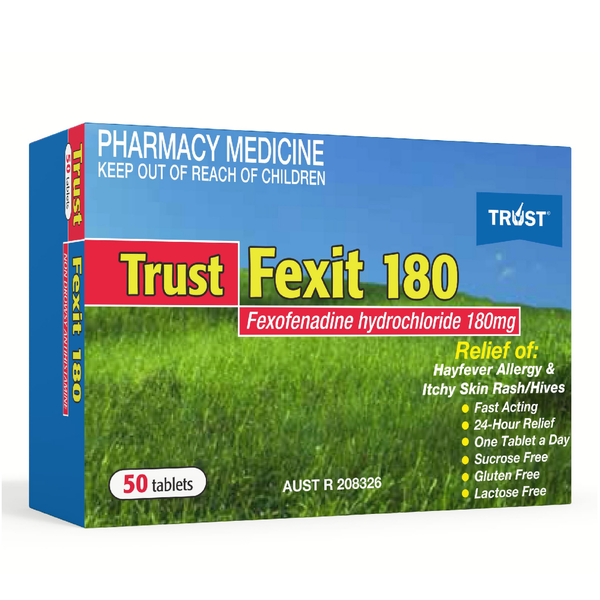 Trust Fexit 180mg Antihistamine 50 Tablets Fexofenadine Hydrochloride 180mg