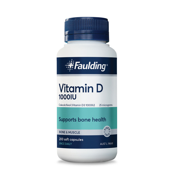 Faulding Vitamin D 1000IU 200 Soft Capsules