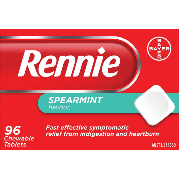 Rennie Spearmint Flavour 96 Chewable Tablets