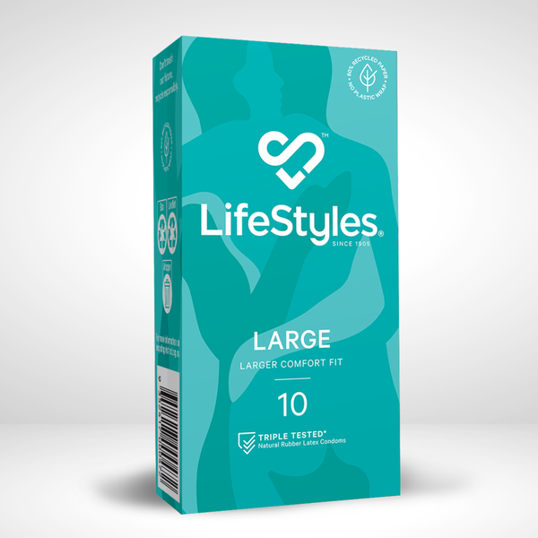 LifeStyles LARGE Larger Comfort Fit 10 Condoms