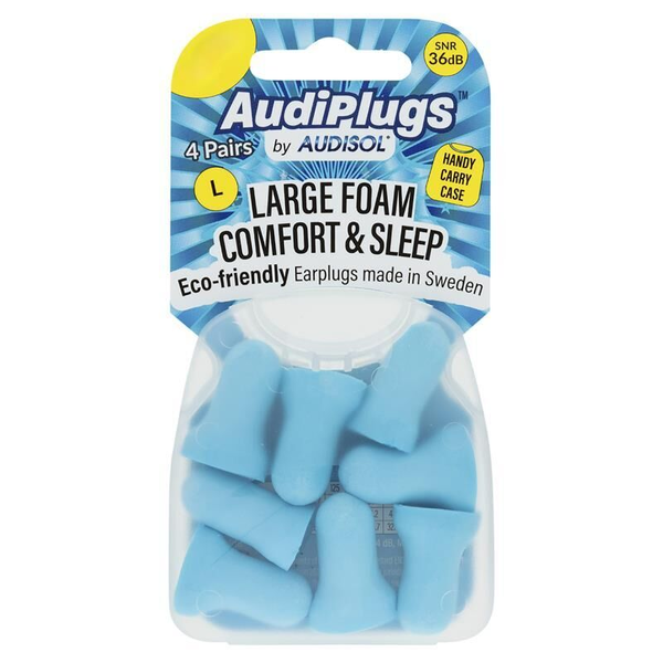 Audiplugs Large Foam Comfort &amp; Sleep Ear Plugs (4 Pairs)