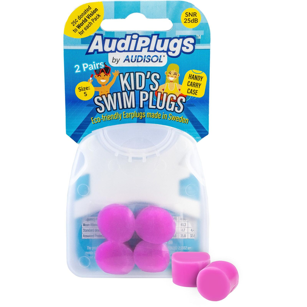 Audiplugs Kid's Swim Ear plugs Small (2 Pairs)