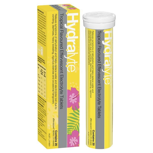 Hydralyte Tropical 20 Effervescent Electrolyte Tablets