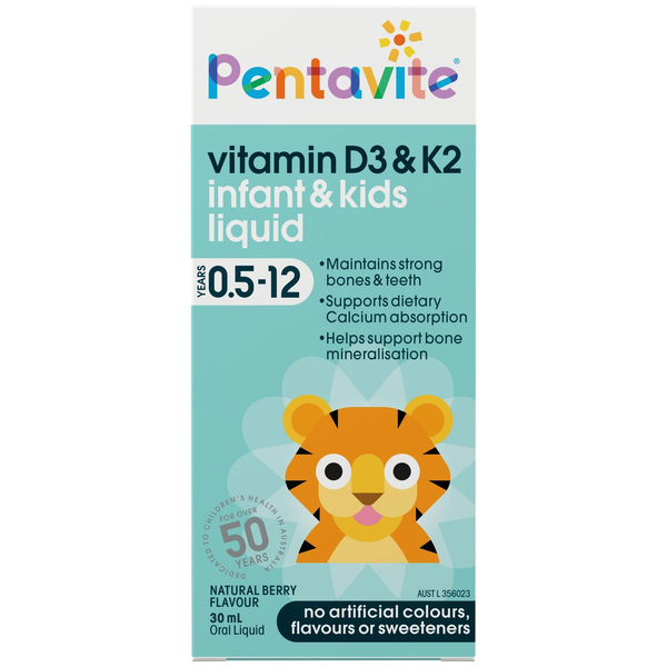 Pentavite Vitamin D3 &amp; K2 Infant &amp; Kids Liquid 30ml