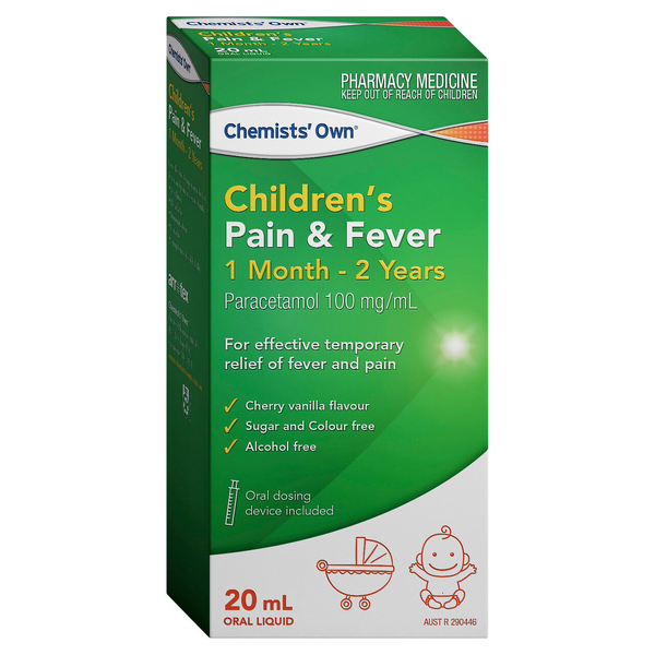Chemists' Own Childrens Pain and Fever 1 Months to 2 Years 20ml
