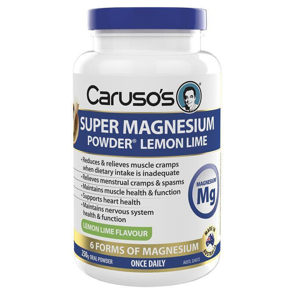 Caruso's Super Magnesium Powder Lemon Lime Flavour 250g Oral Powder