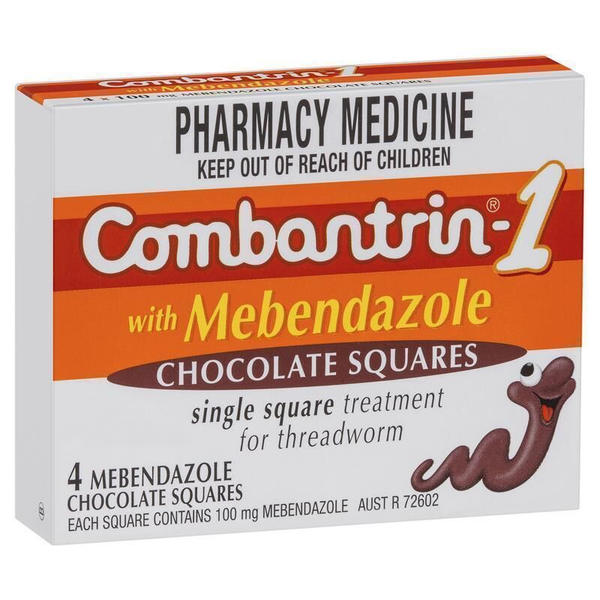 Combantrin-1 Treatment for Threadworm 4 Chocolate Squares