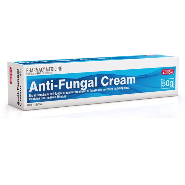Pharmacy Action Anti-Fungal Cream 50g Same as Canesten and Clonea