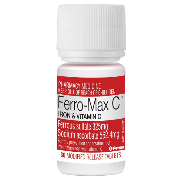 Ferro-Max C Iron &amp; Vitamin C 30 Modified Release Tablets