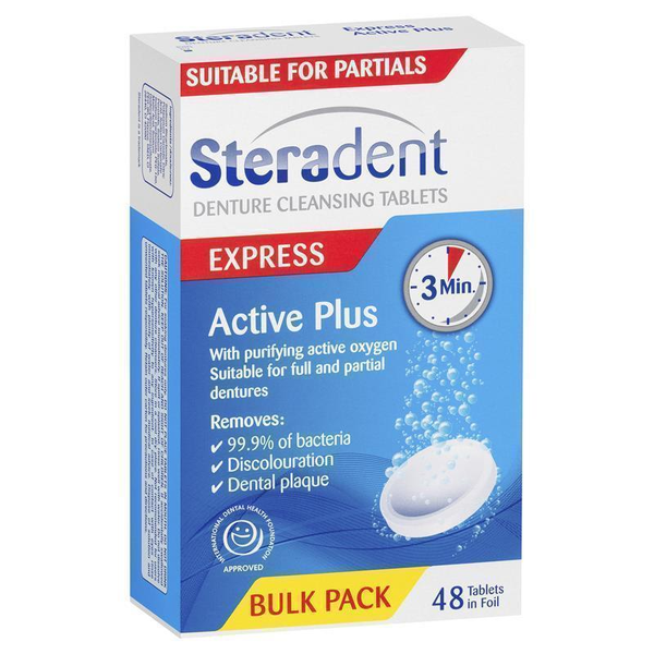 Steradent Denture Cleansing Tablets Express Active Plus 48 Tablets