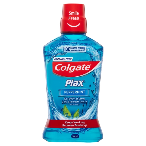 Colgate Plax Peppermint Alcohol Free Mouthwash 500ml