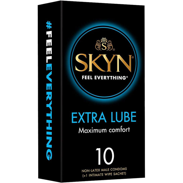 SKYN Extra Lube Maximum Comfort 10 Non-Latex Male Condoms
