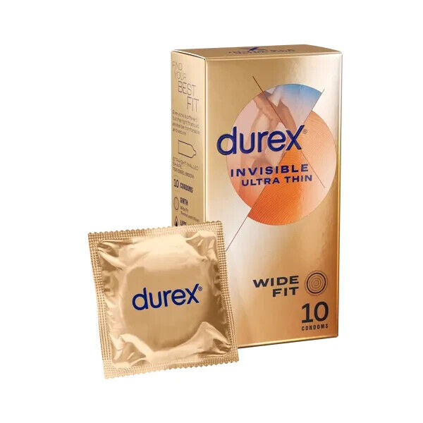 Durex Invisible Ultra Thin Wide Fit 10 Condoms