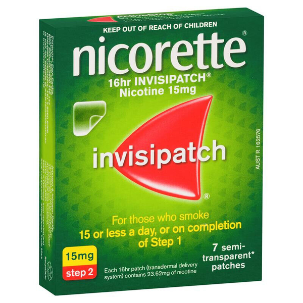 Nicorette 16hr Invisipatch Step 2 (15mg/16hr) 7 Semi Transparent Patches