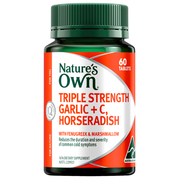 Nature's Own Triple Strength Garlic + C, Horseradish 60 Tablets