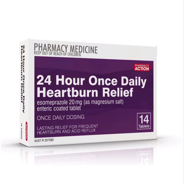 Pharmacy Action 24 Hour Once Daily Heartburn Relief 14 Tablets Same as Nexium