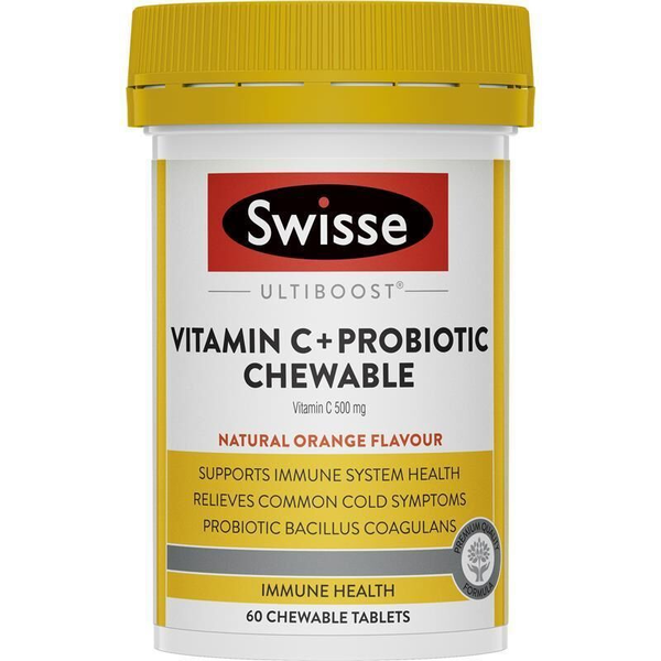 Swisse Ultiboost Vitamin C + Probiotic 60 Chewable Tablets
