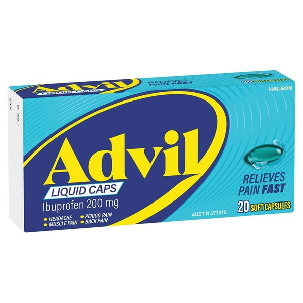 Advil Liquid Caps 200mg 20 Capsules