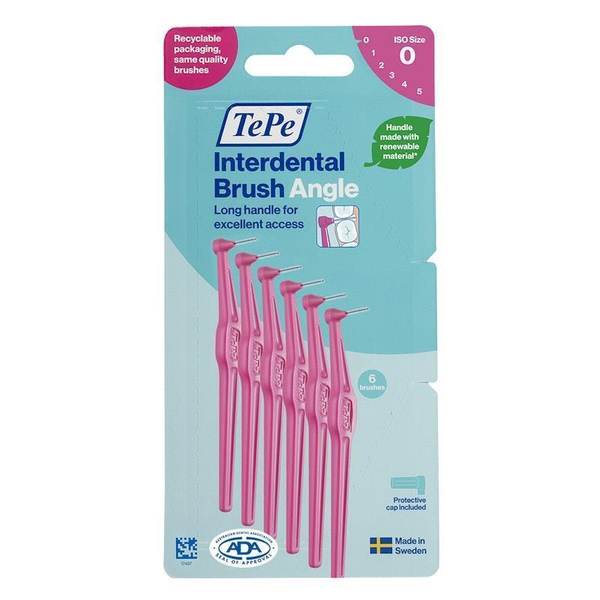 TePe Interdental Brush Angle Size 0 Pink 6 Brushes
