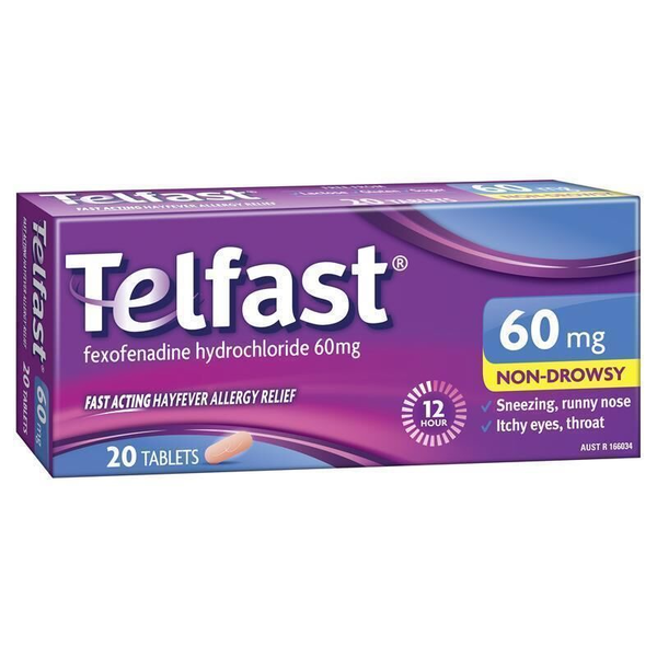 Telfast 60mg 20 Tablets 