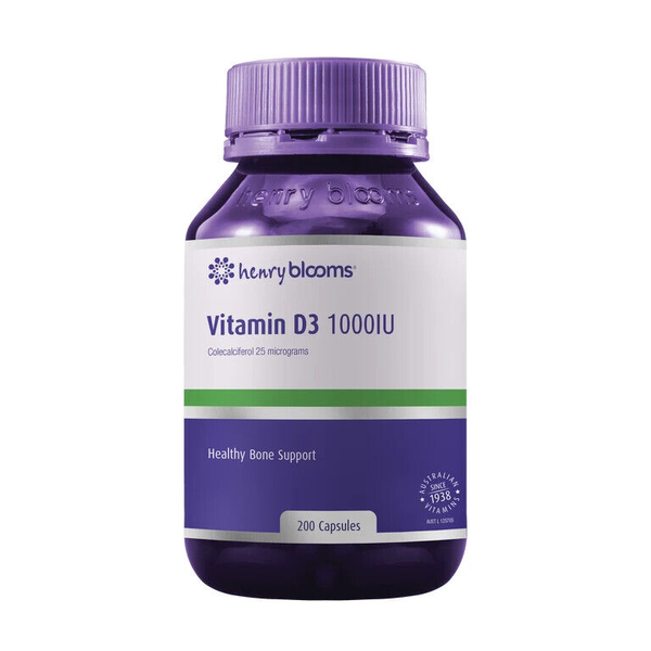 Henry Blooms Vitamin D3 1000IU 200 Capsules