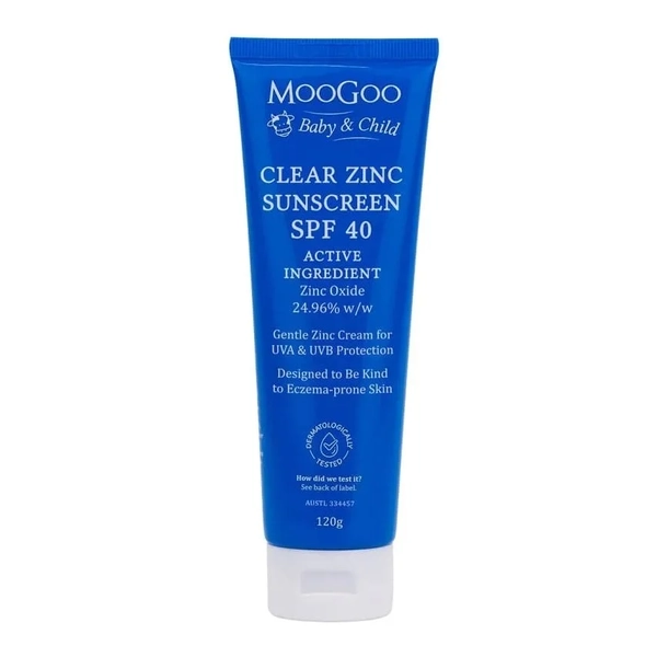 MooGoo Baby &amp; Child Clear Zinc Sunscreen SPF40 120g
