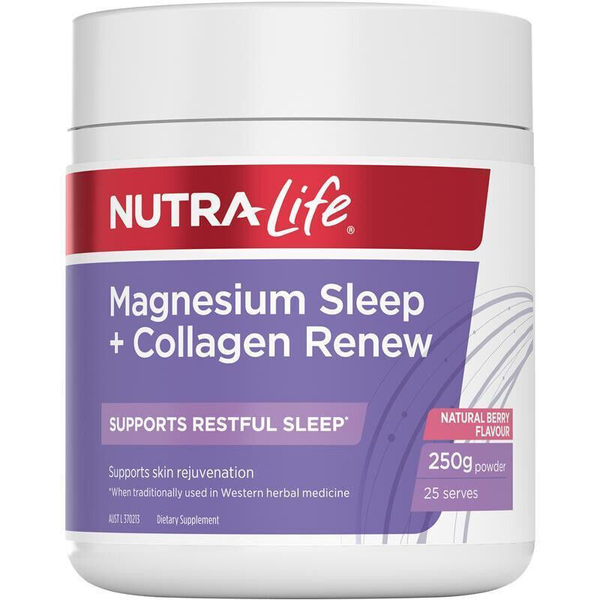 Nutra Life Magnesium Sleep + Collagen Renew 250g Powder