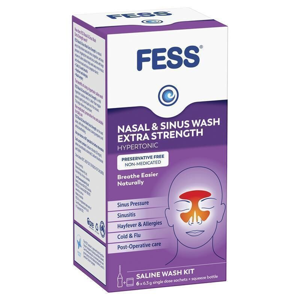 Fess Nasal &amp; Sinus Wash Extra Strength Starter Kit 6 Sachets